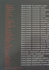 Menu La Minitalie - les pizzas