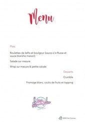 Menu La Petite Cuisine de Justine - Plats et desserts 