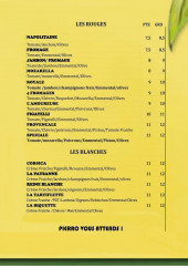 Menu La Pizz'a huche -  Les rouges et blanches 