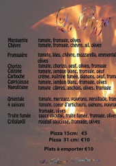 Menu La Pizza Enchantée - Pizzas