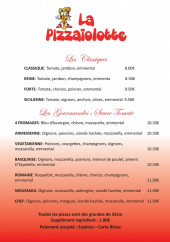 Menu La Pizzaïolotte - Pizzas