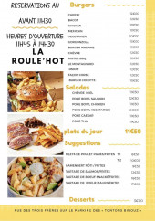 Menu La Roule'Hot - Exemple de menu