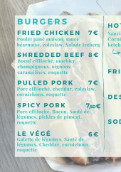 Menu La Roulotte Gourmande - Burgers, hot dog, frites,...