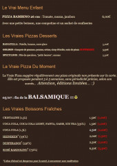 Menu La Vraie Pizza - Le menu enfant, pizzas desserts...