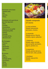 Menu Lange&clo - Salades, desserts, fromages,...