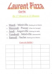 Menu Laurent Pizza - Carte et menu Laurent Pizza Saclas