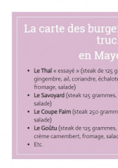 Menu Le B&B - Burgers