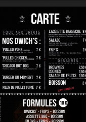 Menu Le camion barbecue - Sandwiches, assiettes, salades,...