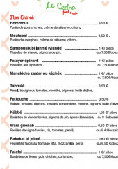 Menu Le Cedro - Les entrées