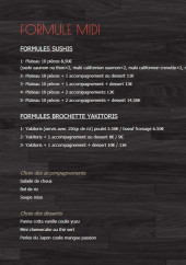 Menu Le Comptoir à Sushis - Formule midi