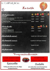 Menu Le Comptoir Zingué - Les burgers, sandwiches, salades...