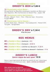 Menu Le Daddy's Wok - Les box, menus,....