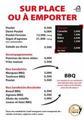 Menu Le food truck - Poulets, salades, accompagnements,...