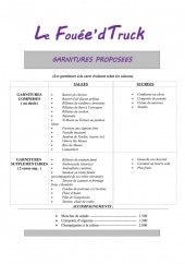 Menu Le fouée'd truck - Garnitures 