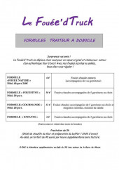 Menu Le fouée'd truck - Formules