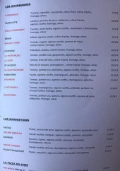 Menu Le four à pizzas - Les pizzas suite et suggestions