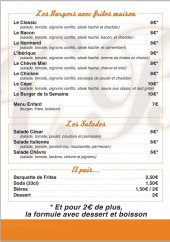 Menu Le HB - La carte