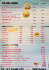Menu Le Paradis Gourmand - Hamburgers, viandes, spécialités,...