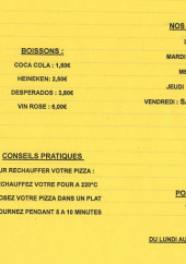 Menu Le PiliPili-Eure - les boissons et informations