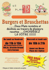 Menu Le Plan B - Burgers et bruschettas