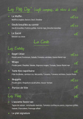 Menu Le Resto'Van - Petit déjeuner et la carte