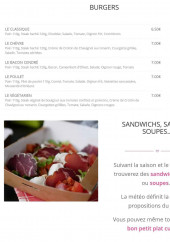 Menu Le Truck du Coin - Les burgers, sandwiches, salades...