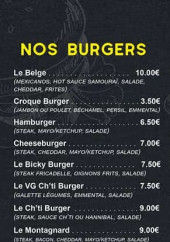 Menu Les Ch'tites Frites Belges - Les burgers