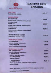 Menu Les délices de Del - Les snacks