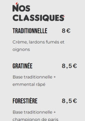 Menu Les Enflammés - Les classiques