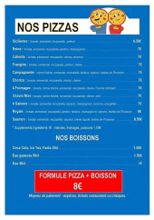 Menu Les Frangins - Pizzas suite et boissons