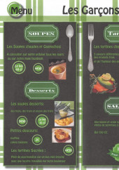 Menu Les garçons - Soupes, salades et boissons