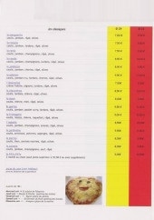 Menu Les pizzas de Sylvie - Les pizzas classiques