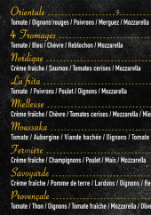 Menu Les Pizzas du Feuilly - Les pizzas page 2