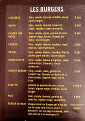 Menu Local Snack'Lap - Les burgers
