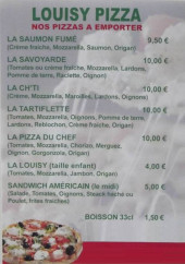 Menu Louisy Pizza - Les pizzas