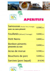 Menu M'île Saveurs - Les apéritifs et entrées