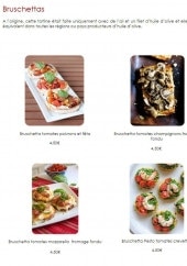 Menu m&m Pizza - Les bruschettas