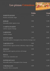 Menu Maurice Pizza - Les pizzas crémières