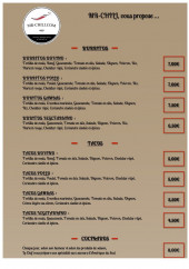 Menu Mr Chili - Les burritos, tacos...