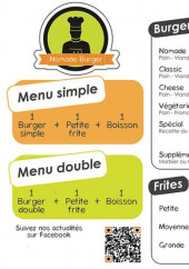 Menu Nomade Burger - Burgers, frites, boissons,...