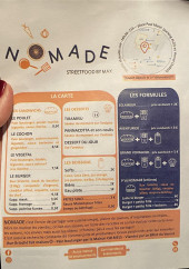 Menu Nomade Streetfood by Max - La carte