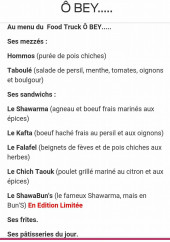 Menu Ô BEY - A la carte