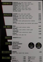 Menu Ô p'tit creux - Sandwiches, burgers, salades,.....