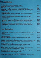 Menu Ô p'tit Vosgien - Classiques et spécialités