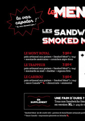 Menu Oh Canada - Les sandwichs