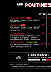 Menu Oh Canada - Les poutines