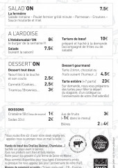 Menu On - salades, desserts et boissons