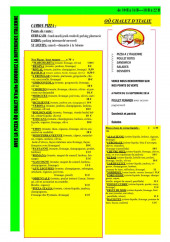 Menu OÔ Chalet D'italie - Les pizzas