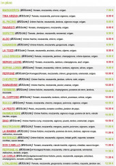 Menu Paolino pizza - les pizzas