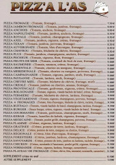 Menu Pizz'a l'as - Les pizzas